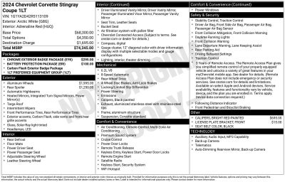2024 Chevrolet Corvette Stingray 1LT