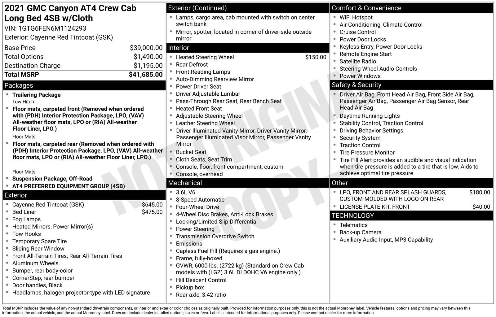 2021 GMC Canyon 4WD AT4 w/Cloth