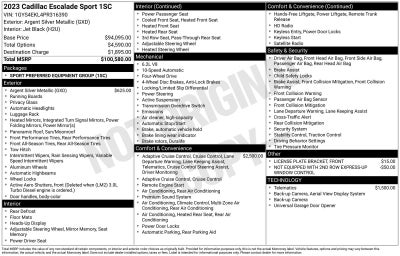 2023 Cadillac Escalade Sport