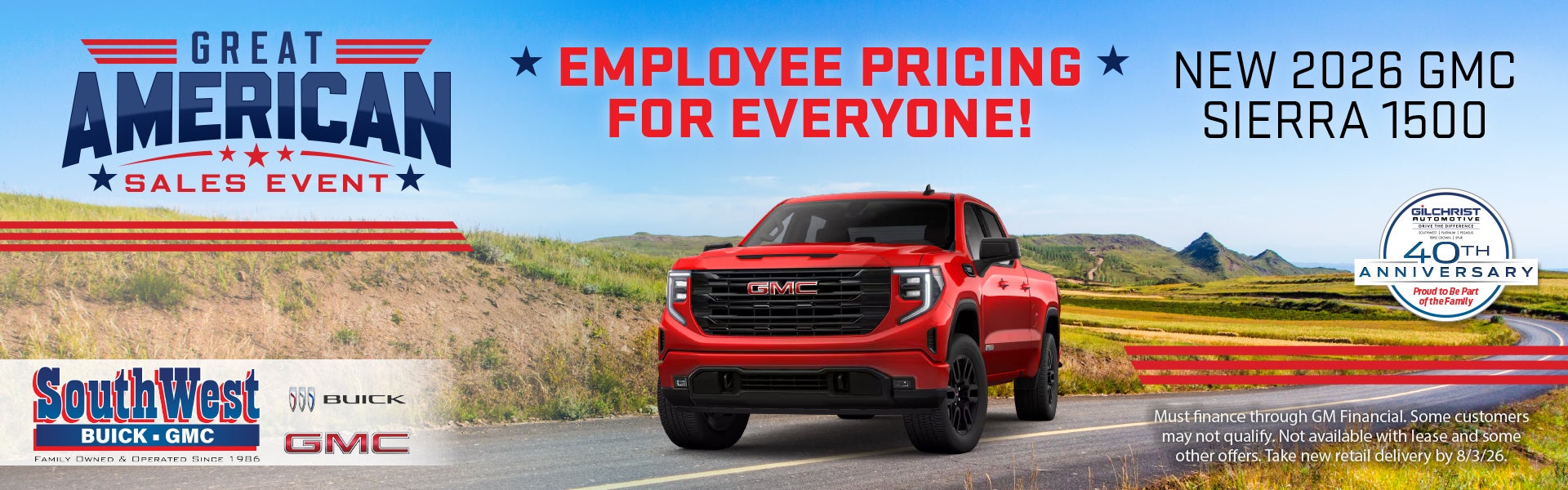 2026 GMC SIERRA 1500 EMPLOYEE PRICING FOR EVERYONE